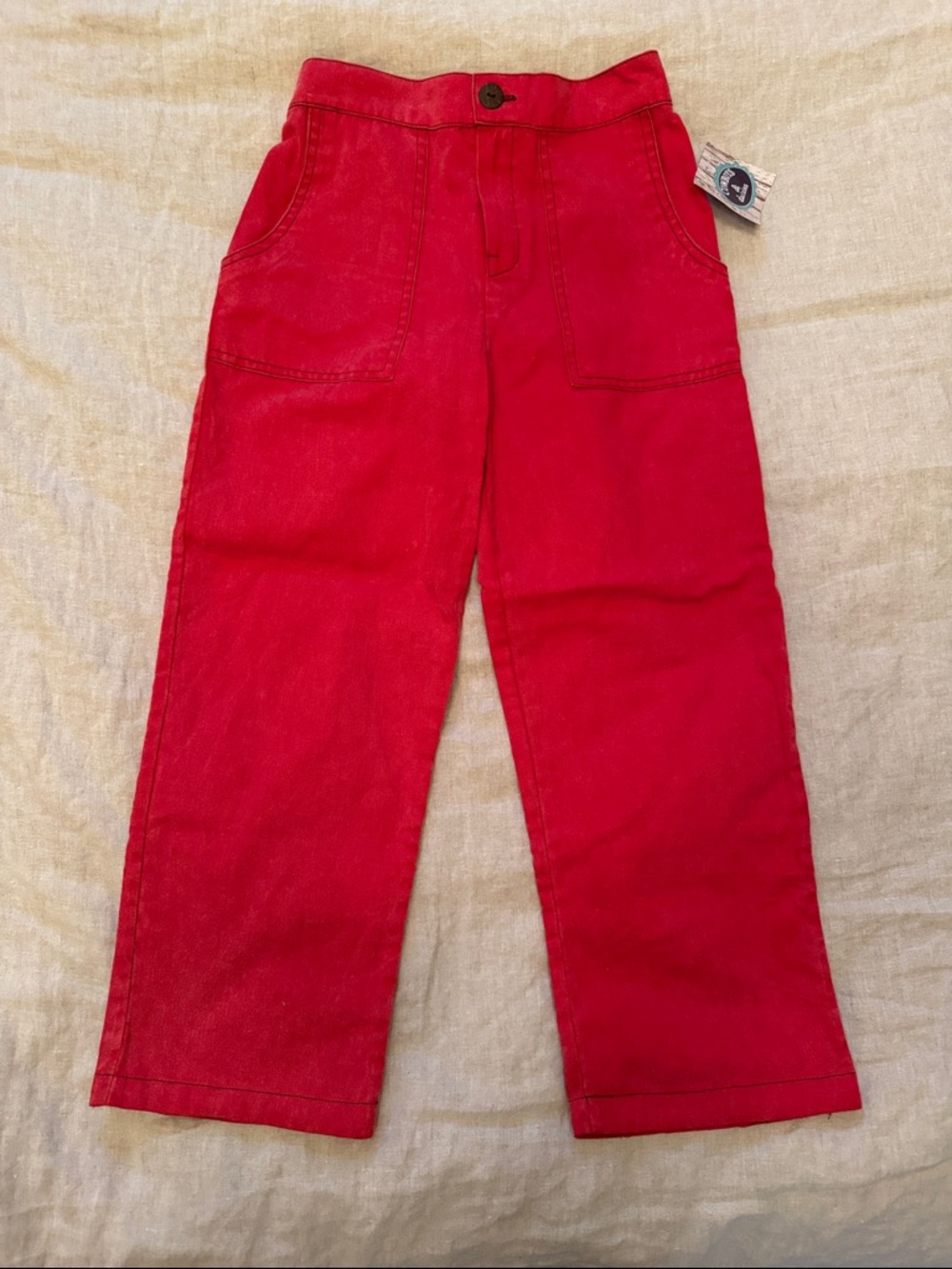 Comfort Colors Red Kids Pull-On Casual Pants Sailor Pockets
